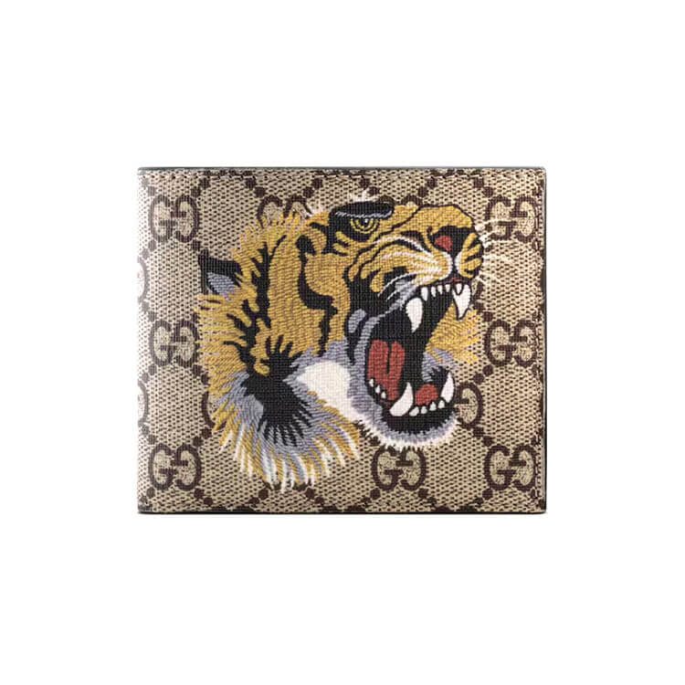 Gucci Tiger Print GG Supreme Wallet - Onlinefakes